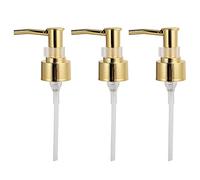 Universal Dispensing Pump, Shampoo Conditioner Dispenser Lids Top Gallon Leak Proof Hand Bottles Head Replacement Gel Hand Soap Refillable Jug Containers Lotion Massage Oil Body Wash 3PCS(gold)