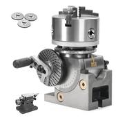 Universal Dividing Head Set for Milling Machine, 100mm Chuck Rotary Indexer with Tailstock, Adjustable Vertical Horizontal Operation for CNC Milling Gear Cutting