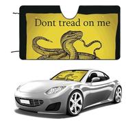 Universal Dont Tread on Me Car Windshield Sun Shade Foldable 55"x30", Reflective Sunshade with Suction Cups, UV Blocking Front Window Cover for Truck SUV Sedan, Keeps Vehicle Interior Cool