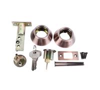 Universal Door Knob Lock, Keyed Entry Double Sided Interior Door Knob Lock, Copper Material High Security Lock with Invisible Design, Easy Installation for Home Office and Commerci