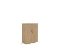 Universal double door cupboard 1090mm high with 2 shelves - Kendal Oak