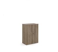 Universal double door cupboard 1090mm high with 2 shelves - Nebraska Oak