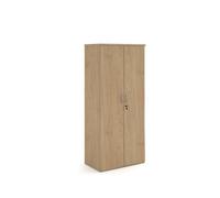 Universal double door cupboard 1790mm high with 4 shelves - Kendal Oak