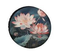 Universal Dragonfly and Flower Tire Cover, Heavy Duty Oxford Fabric, Waterproof Wheel Protector for SUV Truck RV Dust Snow Sun Protection 26 Inch