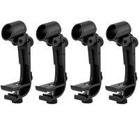 Universal Drum Set Microphone Clip Clamp Rim Mount Mic Holder Stand Shockproof Adjustable 4 Pieces