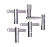 Universal Drum Tuning Key Set, Continuous Motion Speed Key, for Quick and Easy Drum Head Replacement, Drummers, Iron Material, Silver, 4-Piece Set