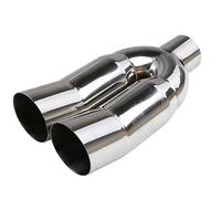 Universal Dual-Exit Car Exhaust Muffler Tip Bolt-On Stainless Steel Tail Pipe Resistant Rear Car Exhaust Pipe