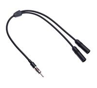 Universal Dual Female DIN Antenna Splitter Cable by Keple | Vehicle Aerial Double Female to Male DIN Plug (Motorola Connector) Car Radio Y Shape Adaptor Lead | FM AM Car Stereo Diversity Converter
