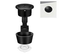 Universal Dual Flush Toilet Push Button, Black Cable Operated Cistern Flush Button Replacement, Fits 20mm 40mm 50mm 60mm Lid Holes