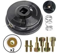 UNIVERSAL Dual Line Manual Feed Head with Bolts + 2 x 80m Dual Core Refill for Strimmer/Trimmer/Brushcutter