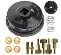 UNIVERSAL Dual Line Manual Feed Head with Bolts + 4 x 90m Refill for Strimmer/Trimmer/Brushcutter