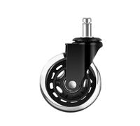 Universal Dual Wheel Rotatable Caster Wheels - 3PCS Silent Office Chair Replacement Perfect for Workbench Cart Trolley Dolly Cabinet (10mm)