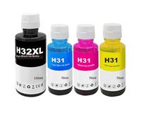 Universal Dye Ink, Ink Refill Bottles Set, BK 165ml,C,M,Y 100ml Compatible for Dye-Based Hp Smart Tank Printers, HP 31 32XL- Hp ST 5000, 6001, 651, 551, 5103, 7001 & Many More Models