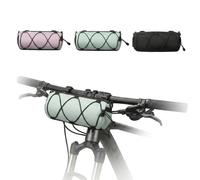 Universal E-Bike Handlebar Bag, Waterproof Bicycle Front Storage Pouch with Dual Zippers, Rigid Anti-Sway Bike Accessories Pack for Commuter(Green)