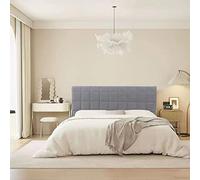 Universal Elastic Bed Headboard Cover Upholstered White Bed Head Protector Velvet Headboard Slipcover for Double/Single Beds Gray 220cm (86in)