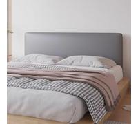 Universal Elastic Headboard Cover for Double/Single Bed Dark Gray Faux Leather Protects Headboard (Fits 110-140cm) - Stylish Bedroom Decor