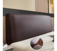 Universal Elastic Headboard Cover for Double/Single Bed Eco-Leather Bed Head Protector Fits 140-160cm Brown Color Stylish & Durable Bedding Accessory