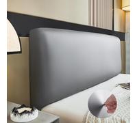 Universal Elastic Headboard Cover for Double/Single Bed Eco-Leather Bed Head Protector Gray Size 210-230cm Stylish Bedding Accessory Durable & Easy to Clean.