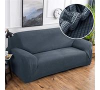 Universal Elastic Sofa Cover, Anti-Slip, All Seasons, Solid Color, Fits 4-Seater (92 to 118 Inches) - Protects Furniture, Easy to Install, Machine Washable