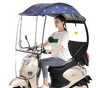 Universal Electric Bicycle Sunshade Shelter Rain Cover, Scooter Rain Waterproof Cover with PVC Windshield Battery Car Canopy Umbrella Cover Sun Visor,4