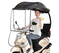 Universal Electric Bicycle Sunshade Shelter Rain Cover, Scooter Rain Waterproof Cover with PVC Windshield Battery Car Canopy Umbrella Cover Sun Visor,5
