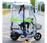 Universal Electric Cycling Bike Rain Canopy Cover, Fully Enclosed Motor Scooter Transparent Curtain, Mobility Scooter Sunshade Rain Cover (White Rearviewmirror)