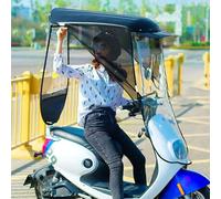 Universal Electric Cycling Waterproof Sun Canopy - All-Weather Rain Cover and UV Sunshade for Mobility Scooters, Battery Cars, and Motorcycles, Durable Foldable Shelter(Color:Black)