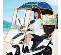 Universal Electric Motorcycle Sunshade Cover, Waterproof Canopy for Rain and Sun Protection with Rearview Mirror Compatibility