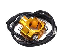 Universal Engine Stop Start Kill Switch, Motorcycle Engine Switch, 2 - Wire Gold CNC Aluminium Alloy Kill Button with Rubber Seal and Mounting Backplate for 7/8in Handlebars
