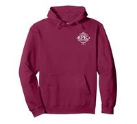 Universal Epic Universe Minimalist Logo White Pocket Hit Pullover Hoodie, Adult Unisex, Burgundy, XX-Large