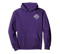 Universal Epic Universe Minimalist Logo White Pocket Hit Pullover Hoodie, Adult Unisex, Purple, XX-Large
