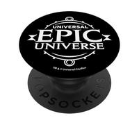 Universal Epic Universe Minimalist Logo White PopSockets Adhesive PopGrip