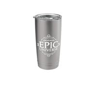 Universal Epic Universe Minimalist Logo White Stainless Steel Insulated Tumbler