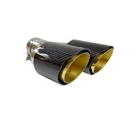 Universal Exhaust Dual Tips Upgrade Carbon Fiber Modify Muffler Nozzle Gold Stainless Pipes 1Piece Car Exhaust Tail Pipe(Equal 63-out101mm)