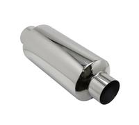 Universal Exhaust Muffler Tip Pipe Car Exhaust Systems Muffler Middle Pipe Universal Silver Stainless Steel Size O.D 51MM 57MM 63MM 70MM 76MM Car Tuning(Ength 400mm 76MM)