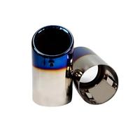 Universal Exhaust Muffler Tip Pipe For VW For PASSAT 2Pcs/Set 7.6cm/2.99in Stainless Steel Car Exhaust Muffler Tip Pipes Covers Car Tuning(Toasted Blue-8.9cm)