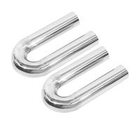 Universal Exhaust Pipe Stainless Steel T304 Elbow 180 Degree 51/57/63/76/89mm Outer Diameter For Car DIY Custom Chuck Car Exhaust Tail Pipe(2pcs 63mm)