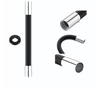 Universal Faucet Extender Tube, 360° Flexible Sink Sprayer with Connector, Black Foaming Drain Pipe for Kitchen & Bathroom Taps, 20CM Length, Easy Installation