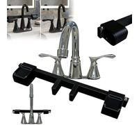 Universal Faucet Handle Lock for Double Sinks, Childproof Kitchen Sink Guard & Pet Proof Faucet Lever Lock, Prevent Water Flooding & Mess, No-Tool Installation Essential Safety for Toddlers(Black*1)