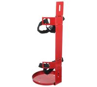Universal Fire Extinguisher Bracket with Strap, Metal Wall Mount | 5-7 Kg Fit, Adjustable Polyester Strap, Office and Hotel Use, Red Metal Finish