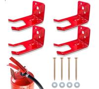 Universal Fire Extinguisher Bracket with Valve Body Slots Neck Under 1 in, Fork Style Fire Extinguishers Hanger for 5lb-13lb Dry and Water Extinguishers (4 Pack)