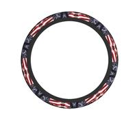 Universal Firefighter American Flag Print Steering Wheel Cover - Breathable Steering Wheel for Cars, SUVs, Trucks - Auto Interior Decor