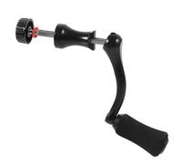 Universal Fishing Reel Handle Replacement Part Black Stainless Steel | Easy Install, High Strength Build, for Lake and River Fishing Reels, Plastic Grip Detail