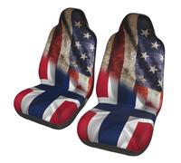 Universal Fit Car Accessories America And Norway Norwegian Flag Wavy Cars Seats Protector Durable Cars Front Seat Covers For Truck, Suv, Lorry, 52X138Cm