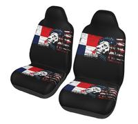 Universal Fit Car Accessories America And Panama Panamanian Flag Combine Lion Cars Front Seat Covers Machine Washable Cars Seats Protector For Sedans, Lorry, Suv, 52X138Cm