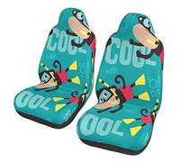 Universal Fit Car Seat Covers Monkey Diving Enjoy Holiday Cars Front Seat Covers 3D Print Cars Seats Protector For Truck, Sedans, Suv, 52X138Cm