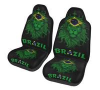 Universal Fit Cars Seats Protector Brazil Brazilian Flag And Lion Cars Front Seat Covers 3D Print Car Seat Covers For Sedans, Suv, Truck, 52X138Cm