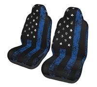 Universal Fit Cars Seats Protector Thin Blue Line Police Life Car Accessories Scratch Proof Cars Front Seat Covers For Truck, Suv, Sedans, 52X138Cm