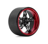 Universal Fit CNC Aluminium 5 Spokes Steering Wheel Upgrade Compatible With TQI Transmitter TRX6(Red)