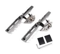 Universal Fit Front Foot Pegs Folding Footrests Compatible With Tiger 800 850 900 1050 1200 660 660 Accessories Highway Vehicle Models Aftermarket Replacement(Silver)